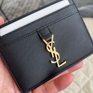 SOLD YSL Saint Laurent Authentic Card Holder Black New NWT